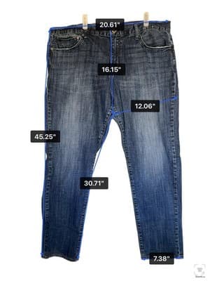 Lucky Brand 221 Original Straight Jeans Mens 40x32 Blue Medium Wash Zip Fly - Thumbnail 13