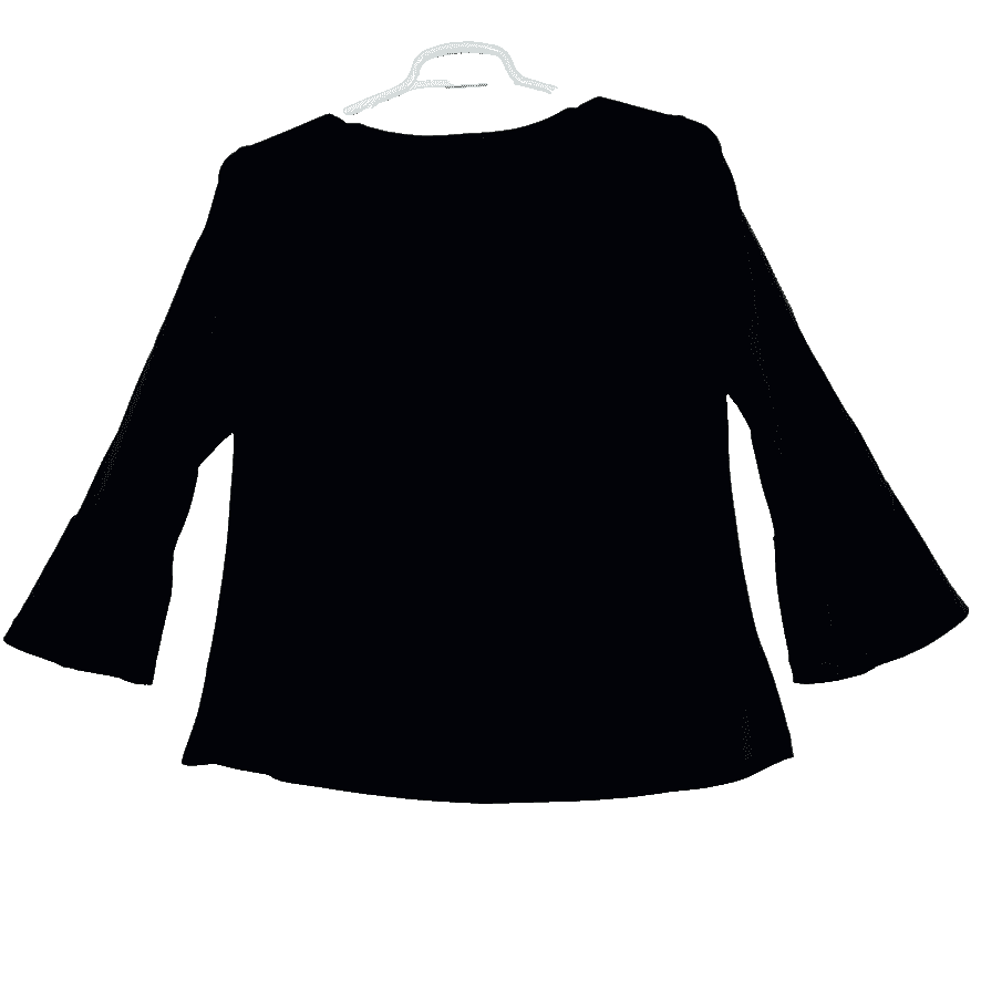 Adrianna Papell Blouse Women's Medium Black Lace Sheer Long Sleeve Top W 350 - Thumbnail 2