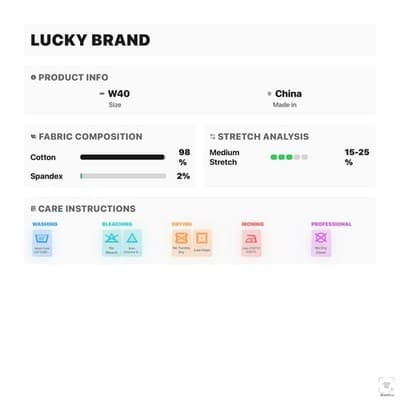 Lucky Brand 221 Original Straight Jeans Mens 40x32 Blue Medium Wash Zip Fly - Thumbnail 15