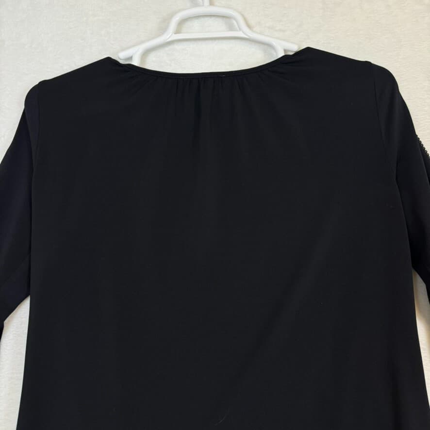 Adrianna Papell Blouse Women's Medium Black Lace Sheer Long Sleeve Top W 350 - Thumbnail 12