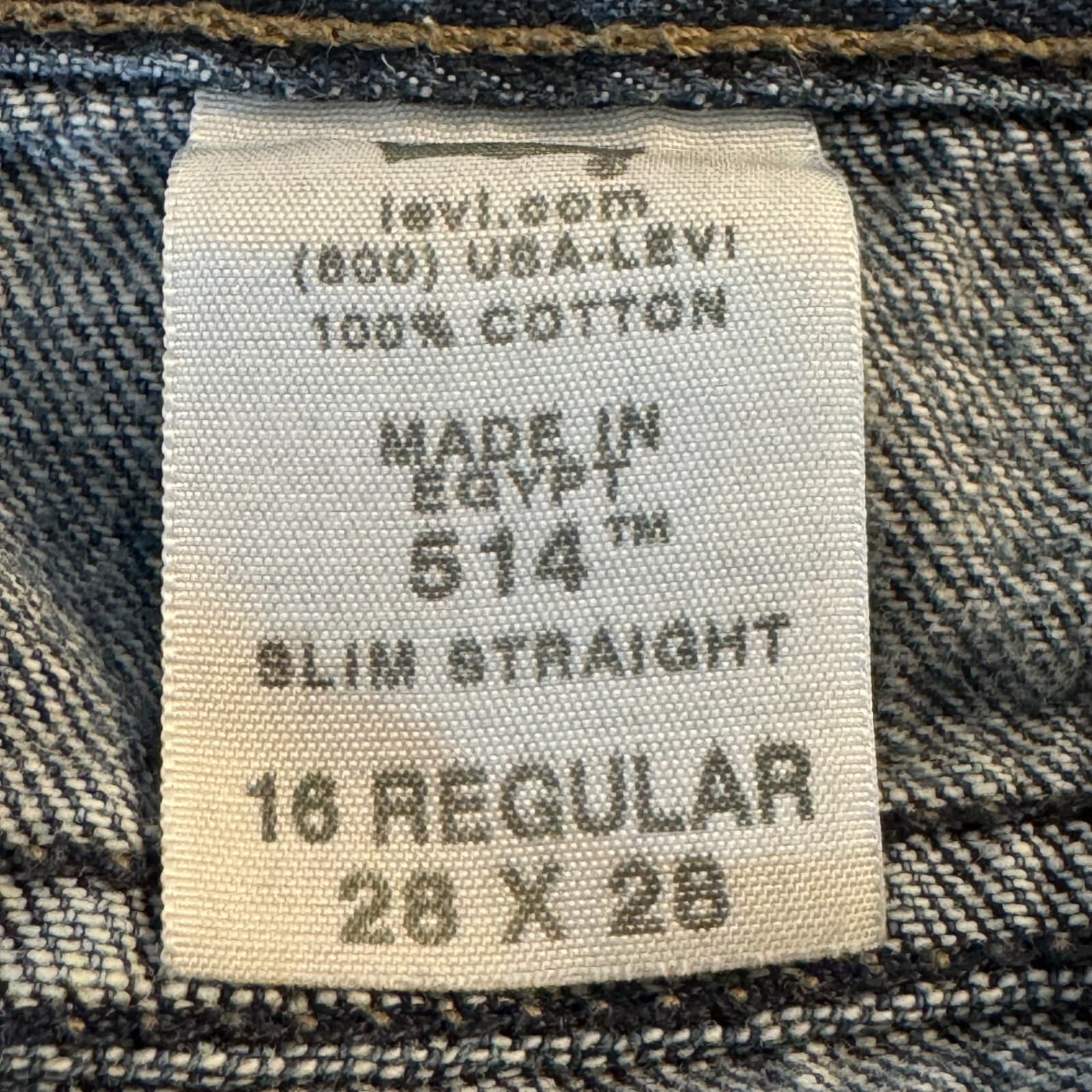 Levi's 514 Boy's Jeans 16 Reg 28 X 28 Blue Denim Cotton Mid-Rise Straight M1393 - Thumbnail 14