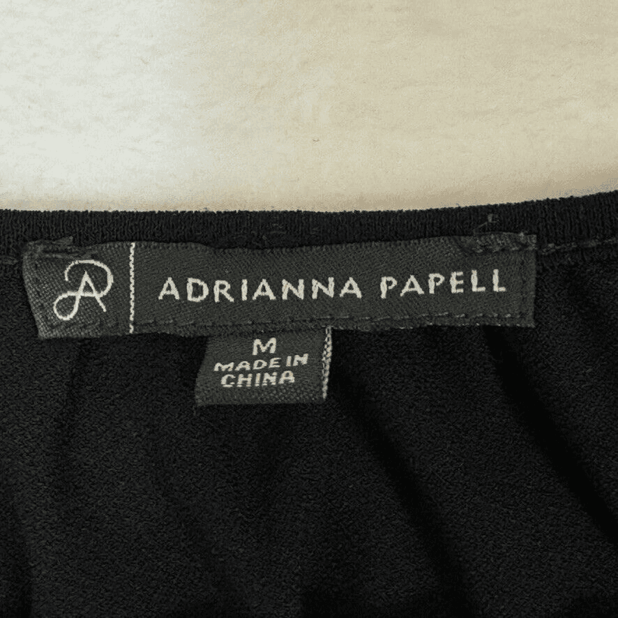 Adrianna Papell Blouse Women's Medium Black Lace Sheer Long Sleeve Top W 350 - Thumbnail 7