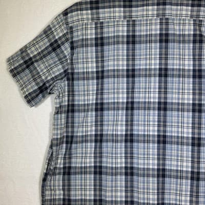 Dickies Shirt Mens XL Blue Plaid Button Down Short Sleeve Workwear Cotton - Thumbnail 10
