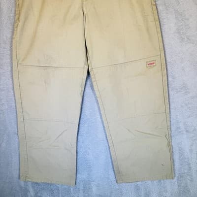 Dickies Pants Mens M 34x32 Beige Carpenter Twill Relaxed Polyester Blend - Thumbnail 7