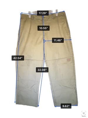 Dickies Pants Mens M 34x32 Beige Carpenter Twill Relaxed Polyester Blend - Thumbnail 11