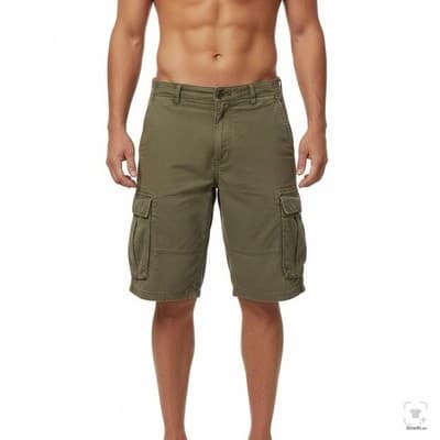 Levis S40196 Cargo Shorts Womens W33 Green Twill 100% Cotton Cargo Pockets - Thumbnail 4