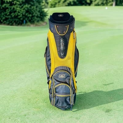 Golf Cart Bag Black 6-Way Divider 5 Pockets Mens Large Nylon Zip Carry System - Thumbnail 5