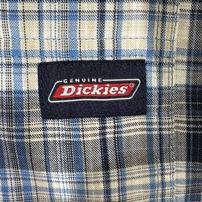 Dickies Shirt Mens XL Blue Plaid Button Down Short Sleeve Workwear Cotton - Thumbnail 7
