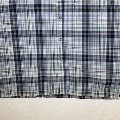 Dickies Shirt Mens XL Blue Plaid Button Down Short Sleeve Workwear Cotton - Thumbnail 6