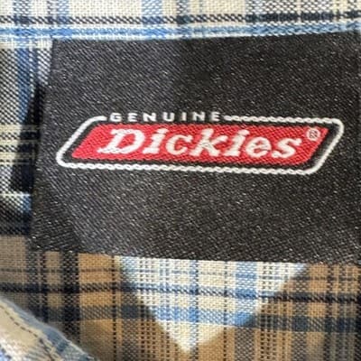 Dickies Shirt Mens XL Blue Plaid Button Down Short Sleeve Workwear Cotton - Thumbnail 8