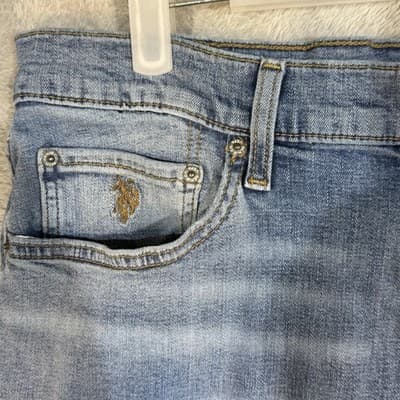 U.S. Polo Assn Jeans Mens 40x31 (36x32) Blue Light Wash Straight Stretch Denim - Thumbnail 3