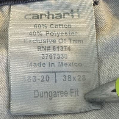 Carhartt Pants Mens 36x27 Navy Relaxed Dungaree Fit Carpenter Workwear Utility - Thumbnail 7