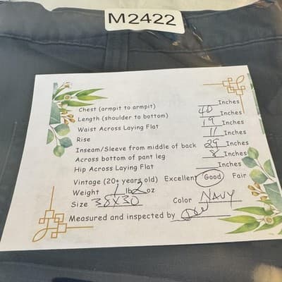 Carhartt Ripstop Pants Mens 38x30 Navy Relaxed Fit Cargo Utility Workwear Good - Thumbnail 12