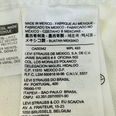 Levis 514 Jeans Mens 33x30 White Straight Mid Rise Stretch Denim Zip Fly - Thumbnail 8