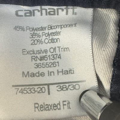 Carhartt Ripstop Pants Mens 38x30 Navy Relaxed Fit Cargo Utility Workwear Good - Thumbnail 10