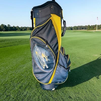 Golf Cart Bag Black 6-Way Divider 5 Pockets Mens Large Nylon Zip Carry System - Thumbnail 2