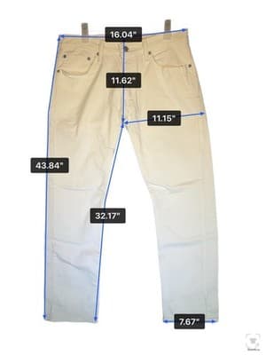 Levis 514 Jeans Mens 33x30 White Straight Mid Rise Stretch Denim Zip Fly - Thumbnail 12