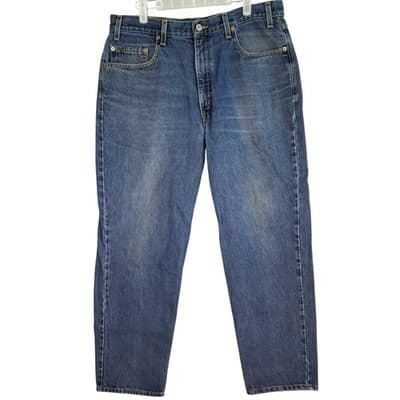Vintage Levis 550 Jeans Mens 36x30 Blue Denim Relaxed Tapered Fit Whiskered 90s - Image 1