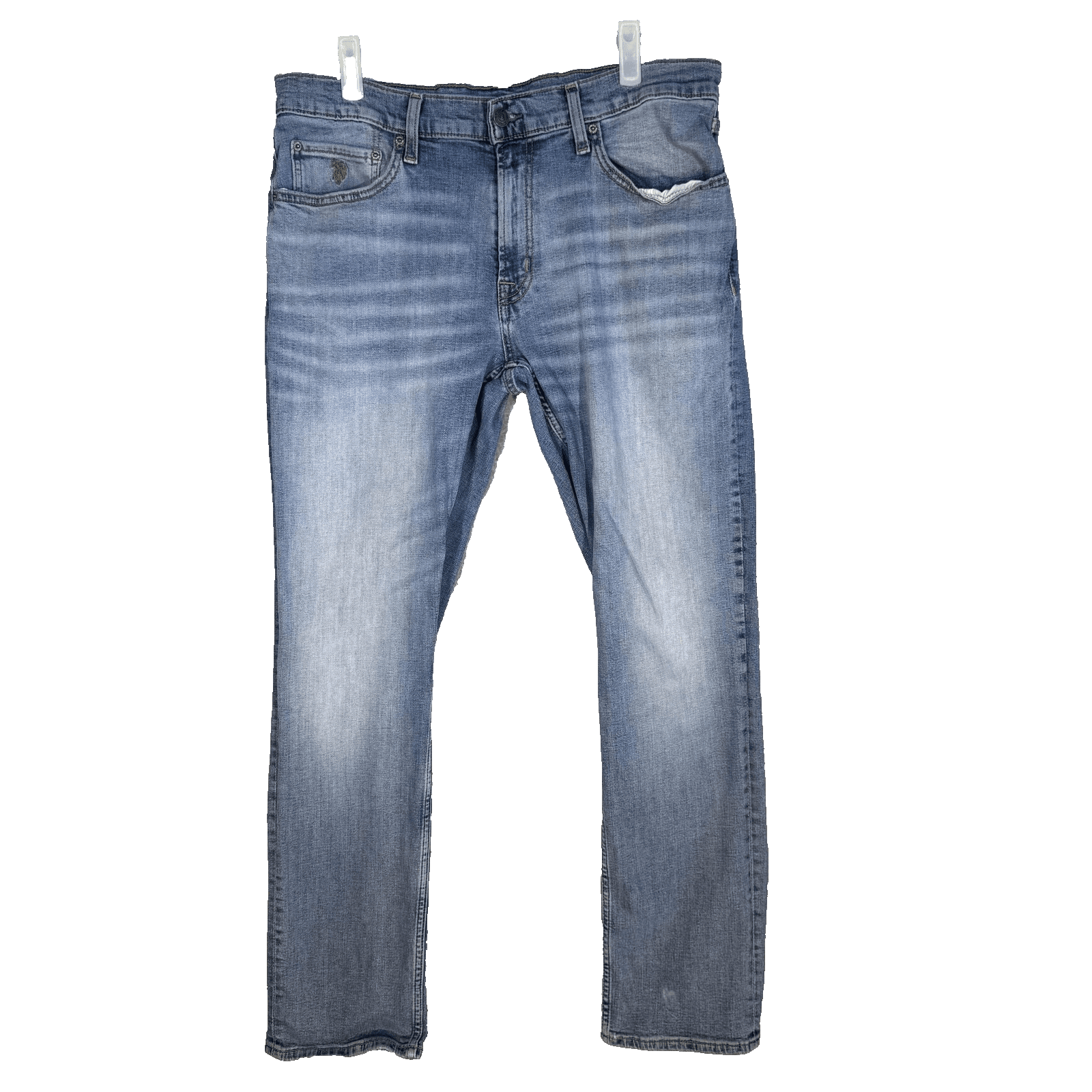 U.S. Polo Assn Jeans Mens 40x31 (36x32) Blue Light Wash Straight Stretch Denim - Image 1