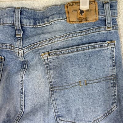 U.S. Polo Assn Jeans Mens 40x31 (36x32) Blue Light Wash Straight Stretch Denim - Thumbnail 7