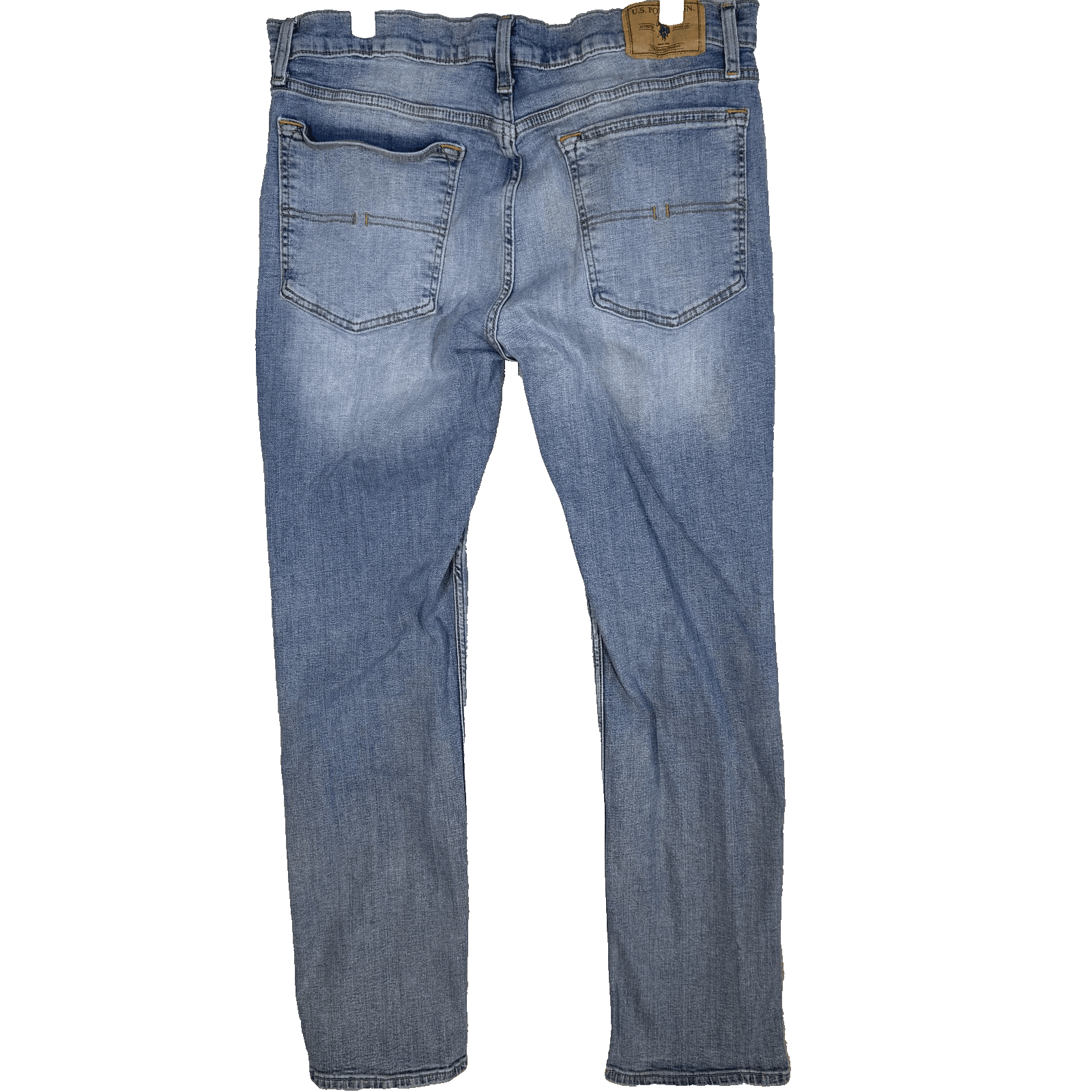 U.S. Polo Assn Jeans Mens 40x31 (36x32) Blue Light Wash Straight Stretch Denim - Thumbnail 2