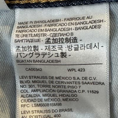 Levis 550 Jeans Mens 38x33 (38x34) Blue Medium Wash Relaxed Tapered Leg Denim - Thumbnail 4