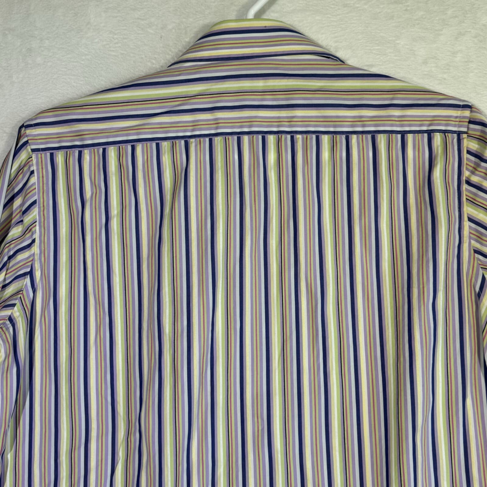 Tailorbyrd Men’s L Multicolor Striped Cotton Shirt – Button-Up, Pockets, M591 - Thumbnail 10