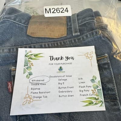 Vintage Levis 550 Jeans Mens 36x30 Blue Denim Relaxed Tapered Fit Whiskered 90s - Thumbnail 6