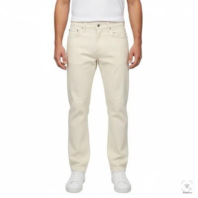 Levis 514 Jeans Mens 33x30 White Straight Mid Rise Stretch Denim Zip Fly - Thumbnail 4