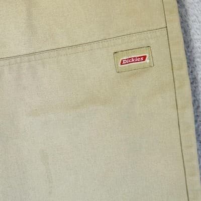 Dickies Pants Mens M 34x32 Beige Carpenter Twill Relaxed Polyester Blend - Thumbnail 6