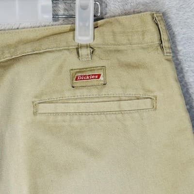 Dickies Pants Mens M 34x32 Beige Carpenter Twill Relaxed Polyester Blend - Thumbnail 9