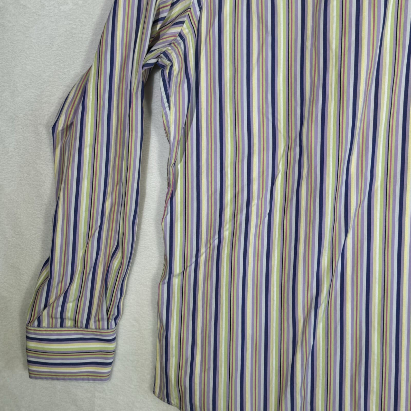 Tailorbyrd Men’s L Multicolor Striped Cotton Shirt – Button-Up, Pockets, M591 - Thumbnail 9