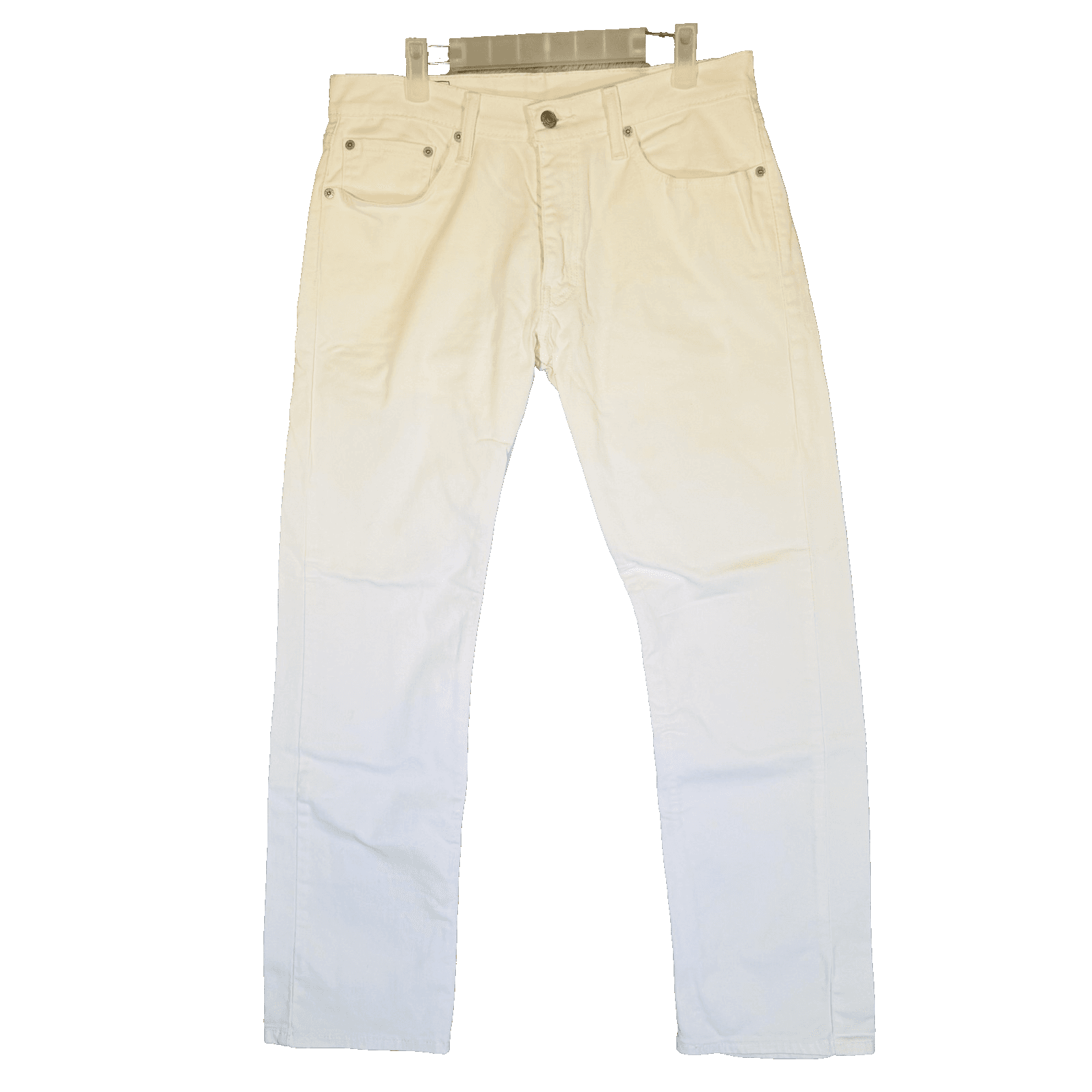 Levis 514 Jeans Mens 33x30 White Straight Mid Rise Stretch Denim Zip Fly - Thumbnail 5