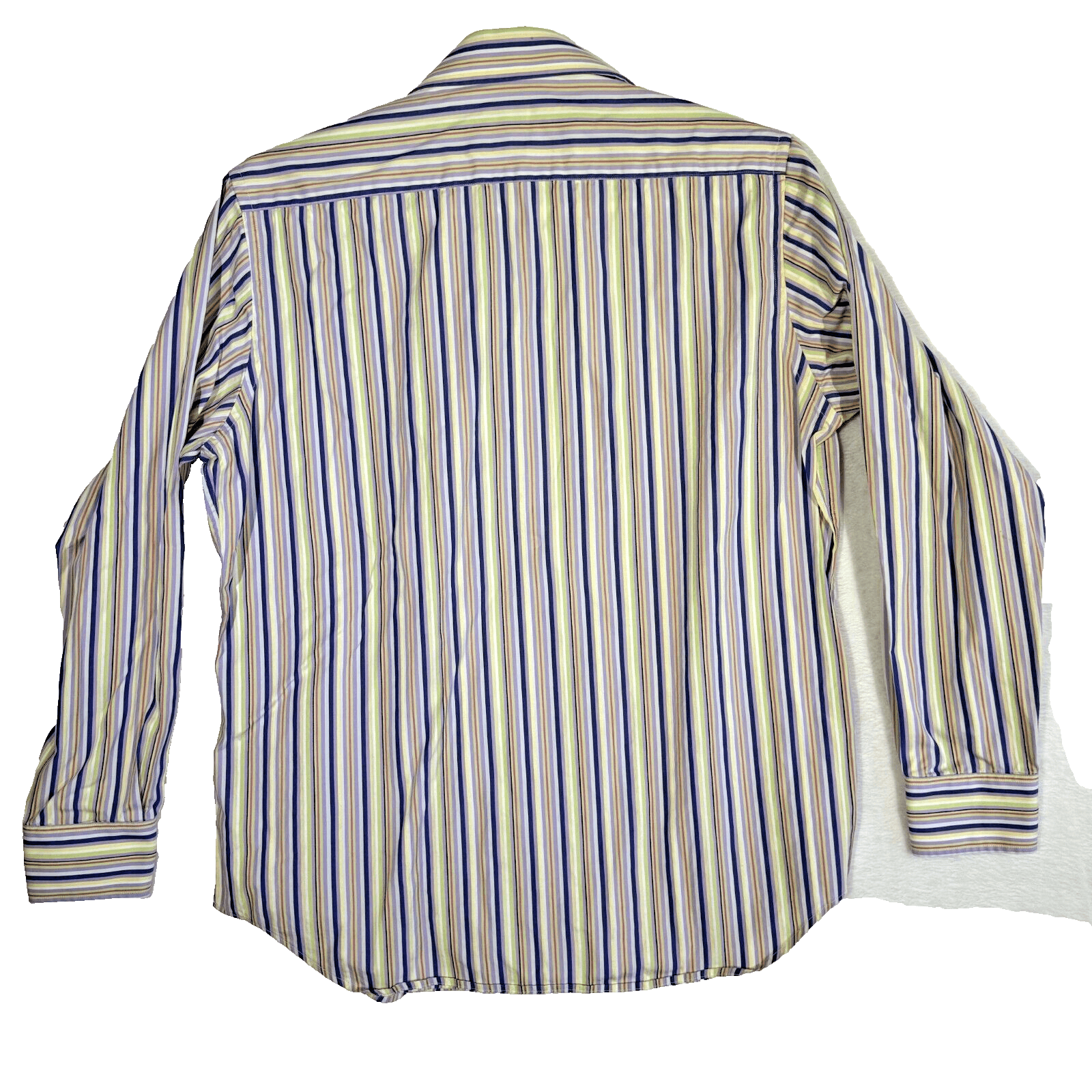 Tailorbyrd Men’s L Multicolor Striped Cotton Shirt – Button-Up, Pockets, M591 - Thumbnail 2