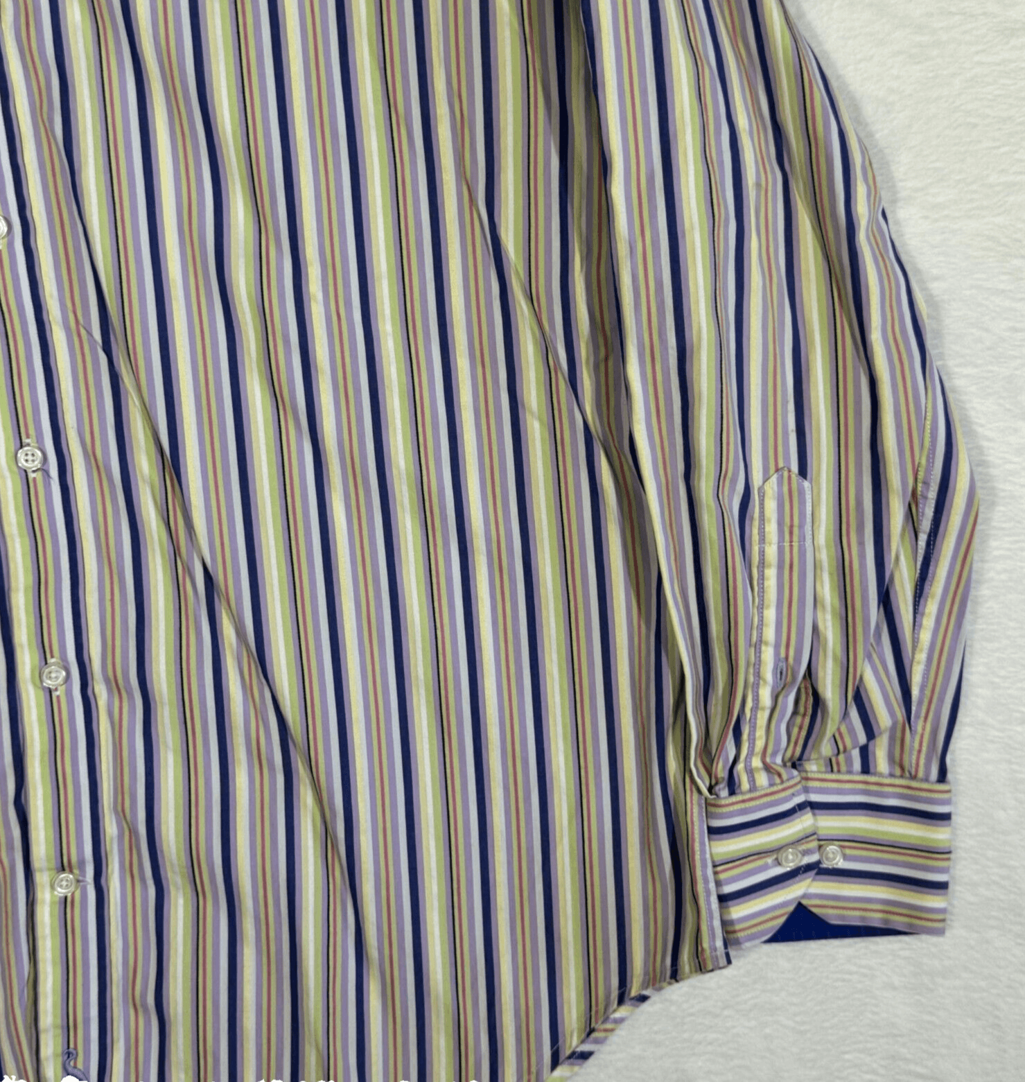 Tailorbyrd Men’s L Multicolor Striped Cotton Shirt – Button-Up, Pockets, M591 - Thumbnail 5