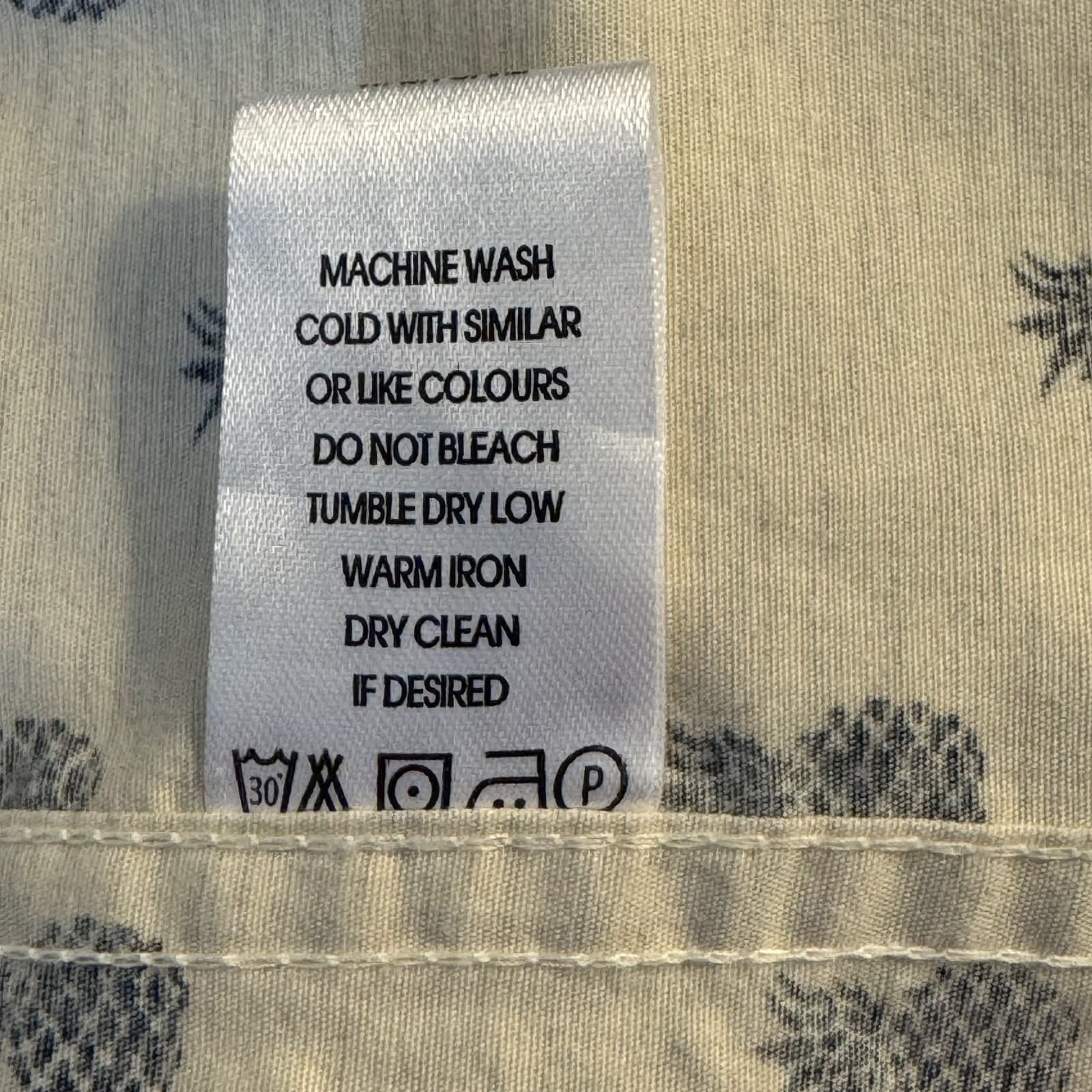 Cactus Man Men's Shirt XL Cream Pineapple Print Cotton Slim Fit Button-Up M492 - Thumbnail 12