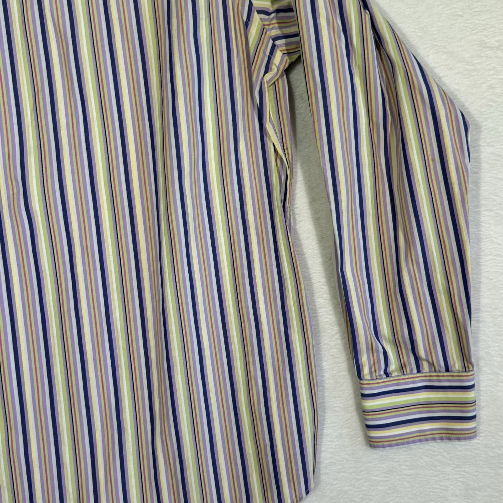 Tailorbyrd Men’s L Multicolor Striped Cotton Shirt – Button-Up, Pockets, M591 - Thumbnail 11