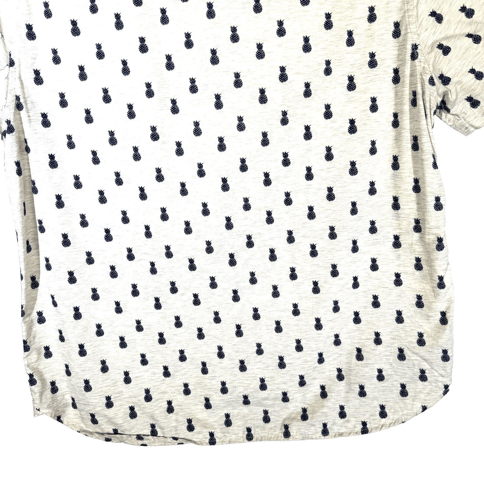 Cactus Man Men's Shirt XL Cream Pineapple Print Cotton Slim Fit Button-Up M492 - Thumbnail 7