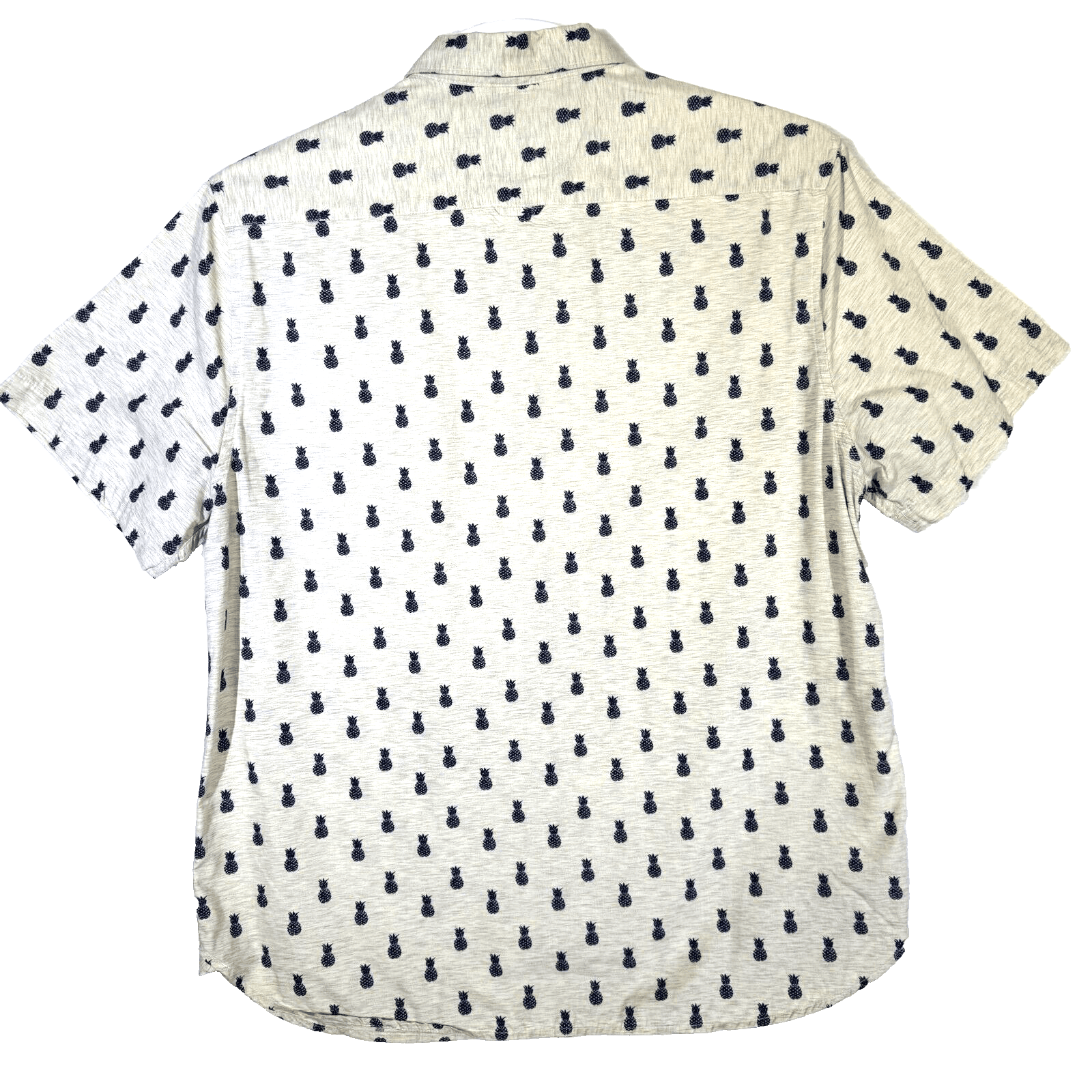 Cactus Man Men's Shirt XL Cream Pineapple Print Cotton Slim Fit Button-Up M492 - Thumbnail 2