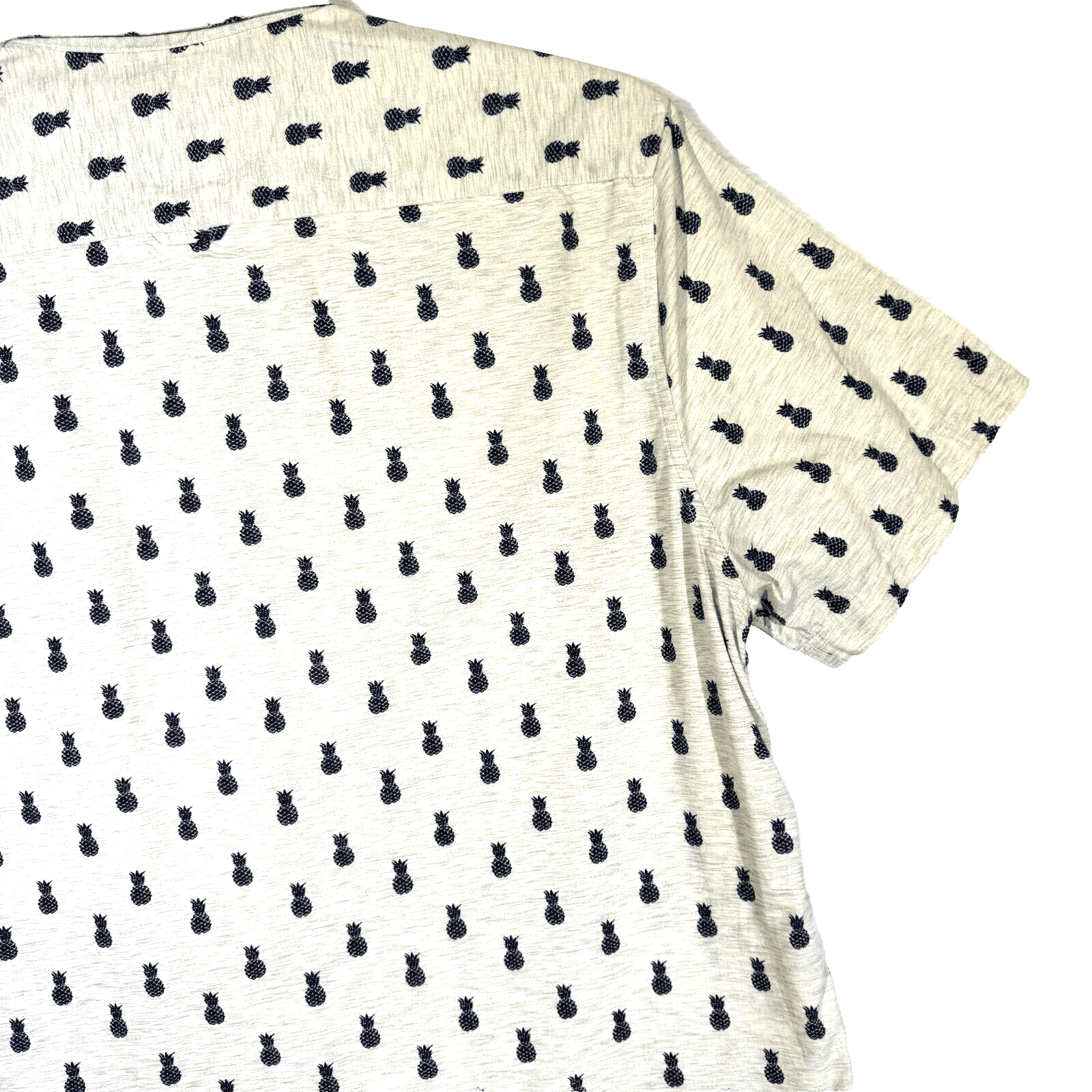 Cactus Man Men's Shirt XL Cream Pineapple Print Cotton Slim Fit Button-Up M492 - Thumbnail 11