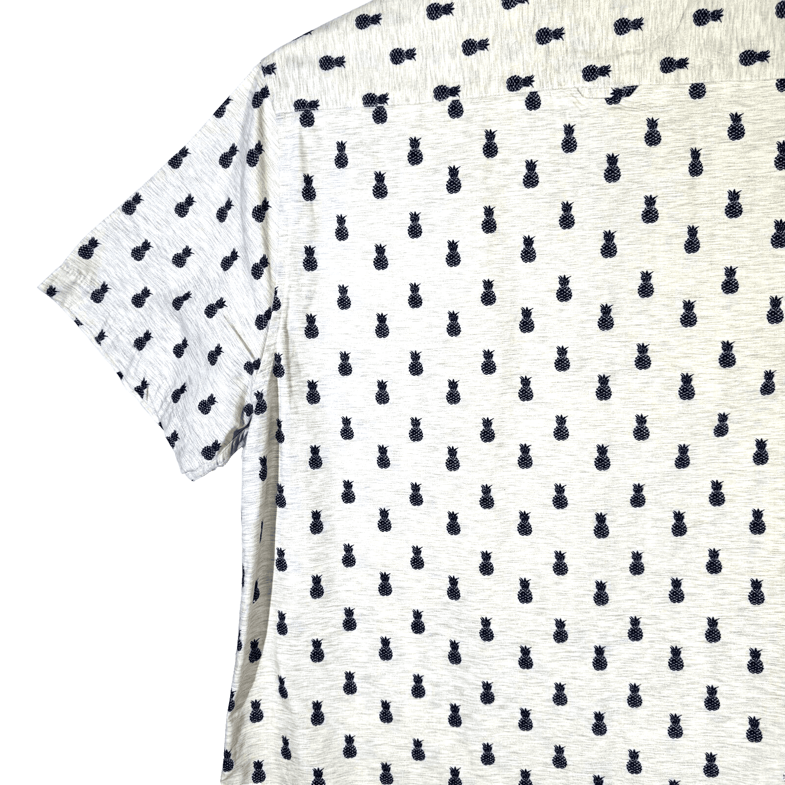 Cactus Man Men's Shirt XL Cream Pineapple Print Cotton Slim Fit Button-Up M492 - Thumbnail 9