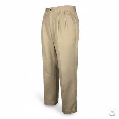 Polo Golf Pants Boys XL 40x30 Beige Khaki Pleated Twill 100% Cotton Golf - Thumbnail 2