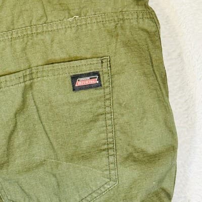Dickies Pants Boys XL 40x32 Green Cargo 100% Cotton Zip Closure Pockets - Thumbnail 7