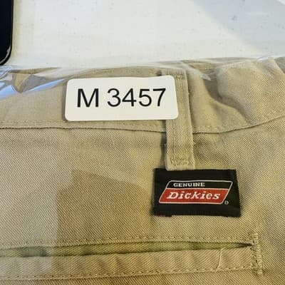 Dickies Pants Boys M 33x34 Beige Khaki Twill Regular Fit Workwear Pockets - Thumbnail 10