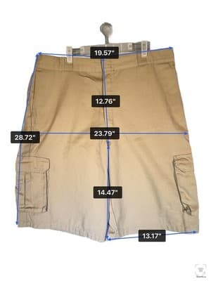 Dickies Shorts Mens 40 Beige Cargo Regular Fit Stretch Canvas 12 Inseam Pockets - Thumbnail 10