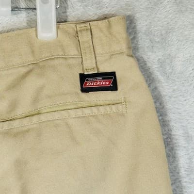Dickies Pants Boys M 33x34 Beige Khaki Twill Regular Fit Workwear Pockets - Thumbnail 7