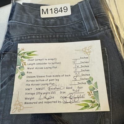 Rock & Republic Jeans Mens 32x33 (Size 34) Blue Straight Leg Skull Denim - Thumbnail 8