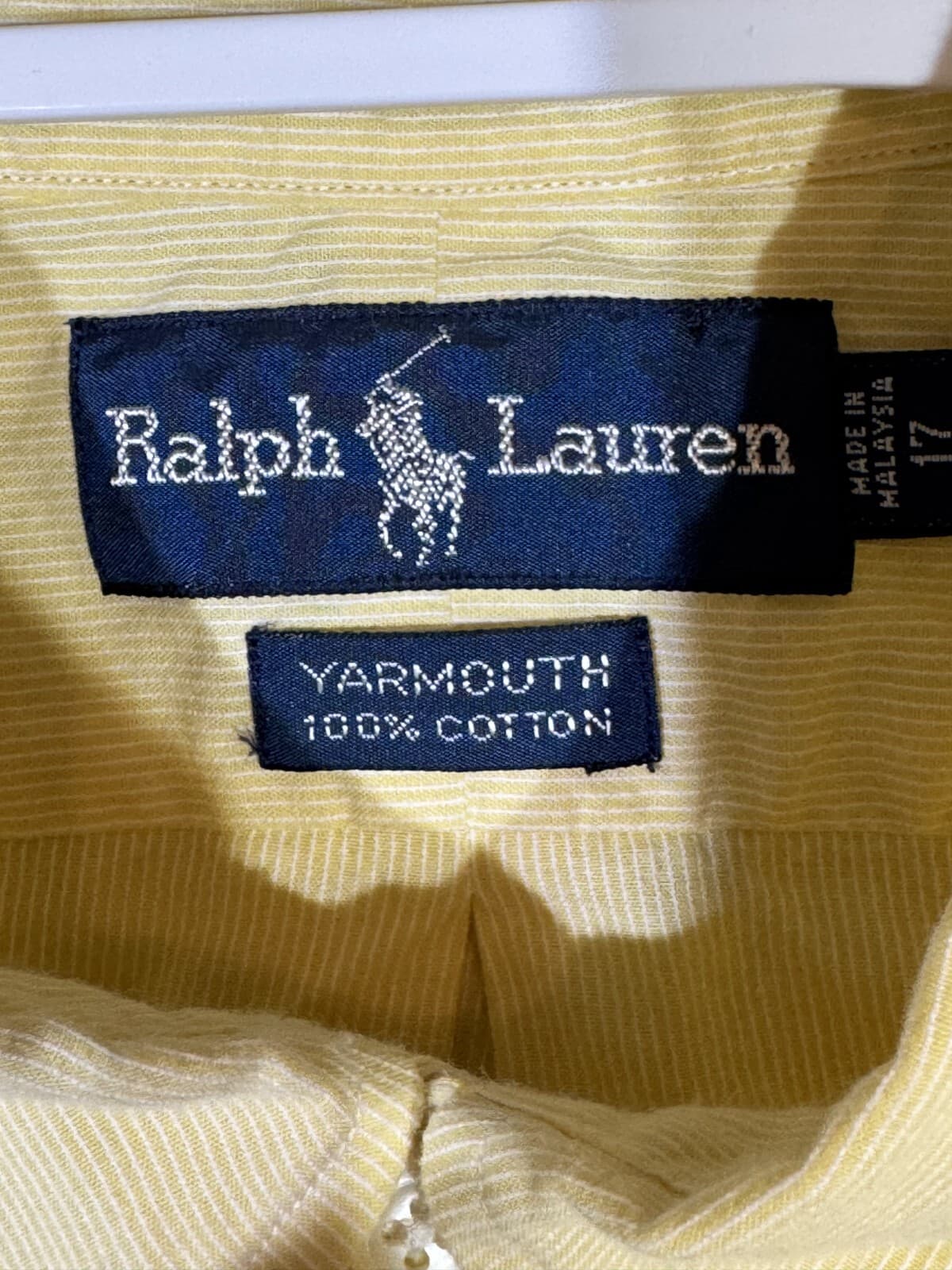Ralph Lauren Yarmouth Shirt Men’s 17 34/35 Yellow Striped Cotton Dress Classic - Thumbnail 9