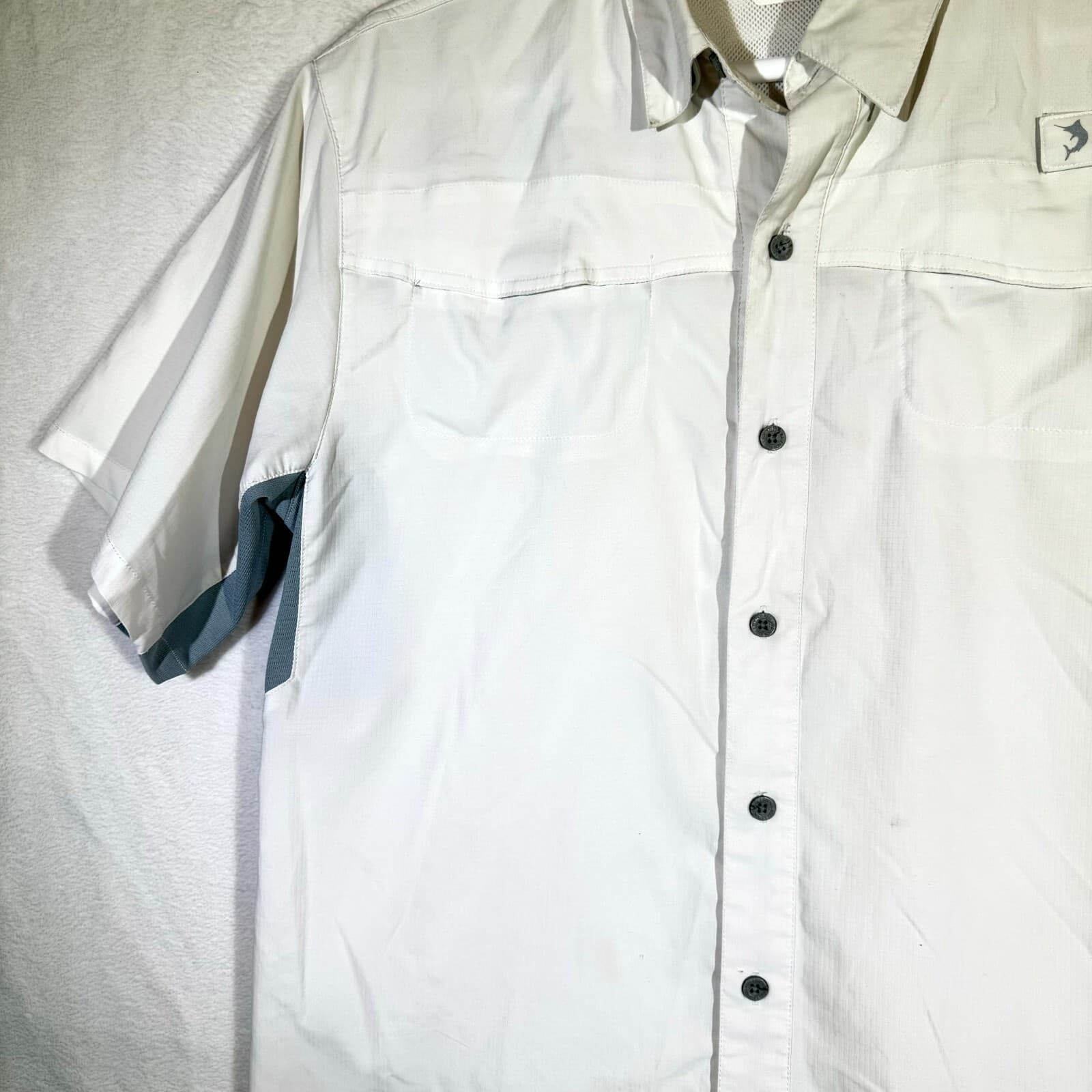 Reel Legends Men’s Shirt Medium White Vented Mesh Lined Fishing Button-Up - Thumbnail 8