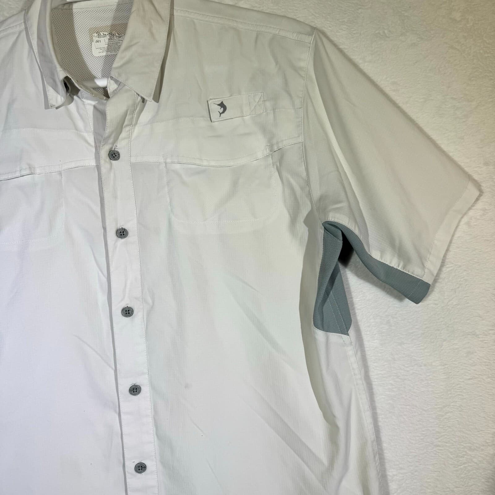 Reel Legends Men’s Shirt Medium White Vented Mesh Lined Fishing Button-Up - Thumbnail 6
